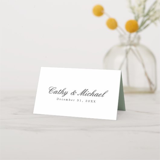 Green Eucalyptus Foliage Personalisiert Platzkarte (Rückseite)