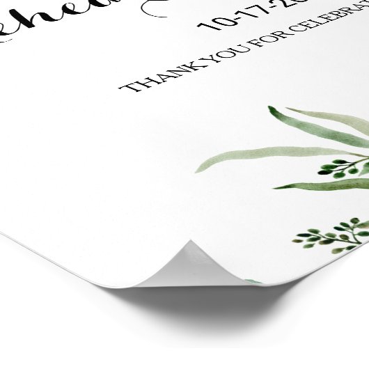 Green Eucalyptus Foliage Probe Dinner Willkommen Poster (Ecke)