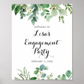 Green Eucalyptus Foliage Verlobung Willkommen Poster (Vorne)
