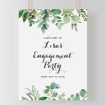 Green Eucalyptus Foliage Verlobung Willkommen Poster<br><div class="desc">Dieses grüne eukalyptus foliage Verlobung Willkommensplakat ist perfekt für eine tropische Verlobung Party. Das Design verfügt über handgemalte,  kunstvolle eukalyptus-grüne Blätter,  die zu feinen Bouquets zusammengesetzt sind,  um Ihre Veranstaltung zu verzieren.</div>