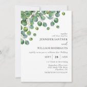 Green Eucalyptus Foliage Wedding Einladung (Vorderseite)