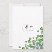 Green Eucalyptus Foliage Wedding Einladung (Rückseite)