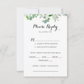 Green Eucalyptus Foliage Wedding Menu UAWG RSVP Karte (Vorderseite)