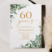 Green Eucalyptus Gold 60th Wedding Anniversary Einladung