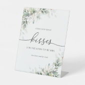 Green Eucalyptus Guest How many Kisses Sign Sockelschild (Vorderseite)