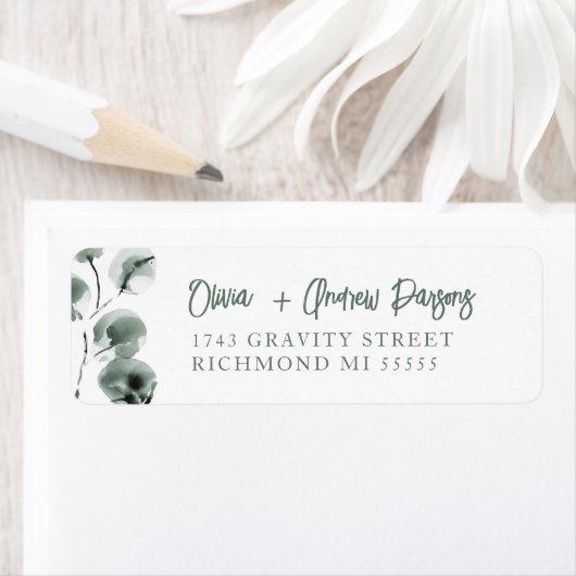 Green Eucalyptus Handschrift Script-Adresse (Insitu)