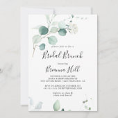 Green Eucalyptus Leaf Bridal Brunch Brautparty Einladung (Vorderseite)