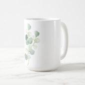Green Eucalyptus Pastel Leaves Duvet Cover Kaffeetasse (VorderseiteRechts)