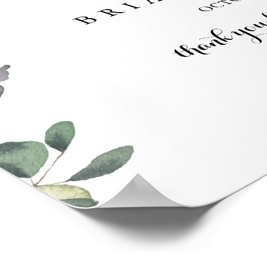 Green Eucalyptus Probe Dinner Willkommenszeichen Poster (Ecke)