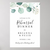 Green Eucalyptus Probe Dinner Willkommenszeichen Poster (Vorne)