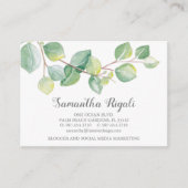 Green Eucalyptus QR Code Business Card Begleitkarte (Vorderseite)