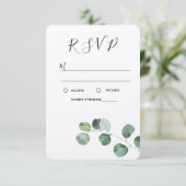 Green Eucalyptus RSVP-Karte RSVP Karte (Stehend Vorderseite)