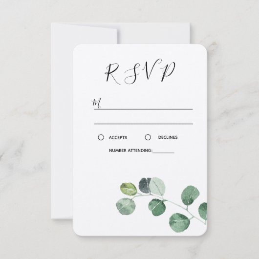 Green Eucalyptus RSVP-Karte RSVP Karte (Vorderseite)