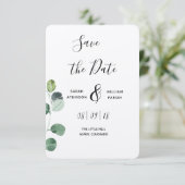 Green Eucalyptus Save the Date (Stehend Vorderseite)