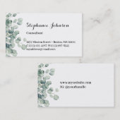 Green Eucalyptus Simple Personal Calling Card Telefonnummerkarte (Vorne/Hinten)