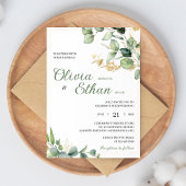Green Eucalyptus Watercolor Botanical Wedding Einladung