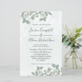 Green Eucalyptus Watercolor Wedding (Stehend Vorderseite)