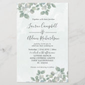 Green Eucalyptus Watercolor Wedding (Vorderseite)
