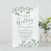 Green Eucalyptus Watercolor Wedding (Stehend Vorderseite)