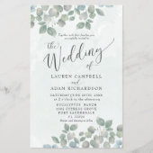 Green Eucalyptus Watercolor Wedding (Vorderseite)