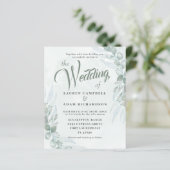 Green Eucalyptus Wedding Einladung (Stehend Vorderseite)