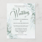 Green Eucalyptus Wedding Einladung (Vorderseite)