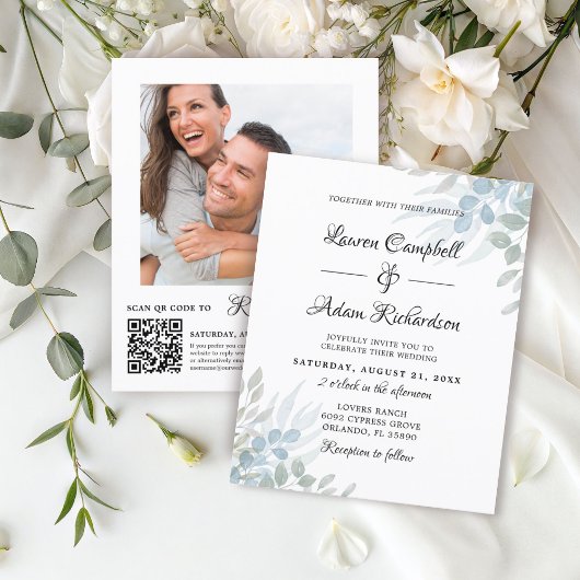 Green Eucalyptus Wedding Einladung