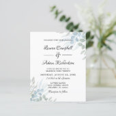 Green Eucalyptus Wedding Einladung (Stehend Vorderseite)
