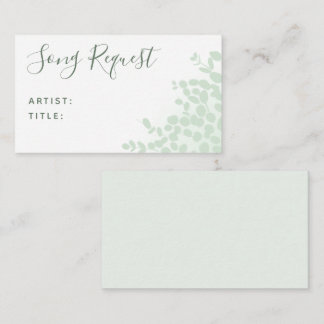 Green Eucalyptus Wedding Song Request Card Begleitkarte