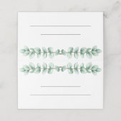 Green Eucalyptus Wedding Table Number place card Platzkarte (Außenseite Aufgefaltet)