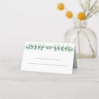 Green Eucalyptus Wedding Table Number place card Platzkarte