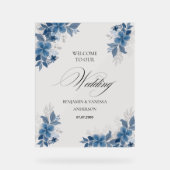 Green Eucalyptus Wedding Welcome Sign Acrylschild (Vorderseite)