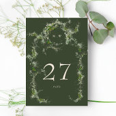 Green Eucalyptus Wreath Elegant Monogram Wedding Tischnummer