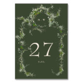 Green Eucalyptus Wreath Elegant Monogram Wedding Tischnummer (Rückseite)