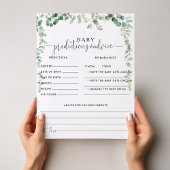 Green Eukalyptus Baby Predictions & Advice Cards