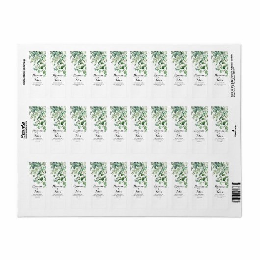 Green Eukalyptus Botanic Return Address Label (Vorne)