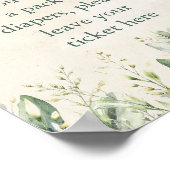 Green Eukalyptus Diaper Raffle Baby Dusche Poster (Ecke)