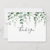 Green Eukalyptus Flat Wedding Danke Card (Vorderseite)