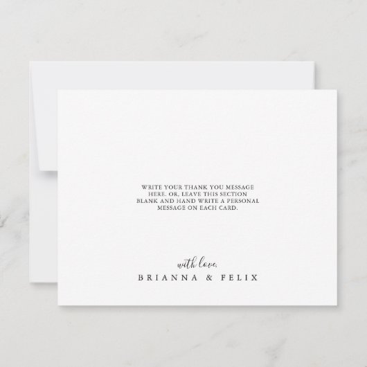 Green Eukalyptus Flat Wedding Danke Card (Rückseite)