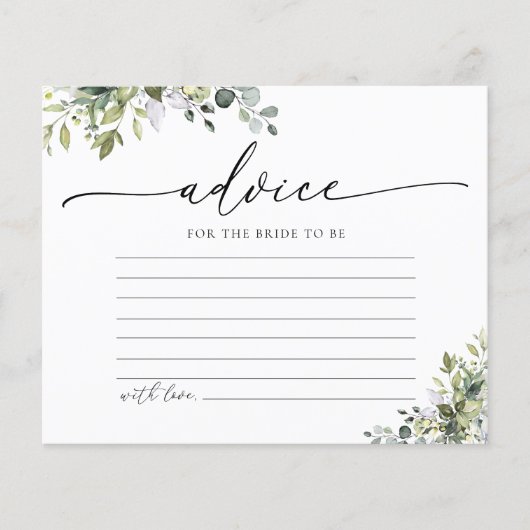 Green Eukalyptus Floral Advertising Card (Vorderseite)