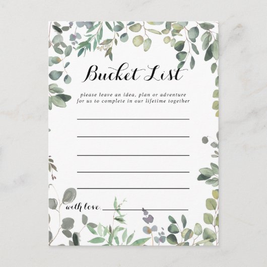 Green Eukalyptus Foliage Delight Bucket List Cards Postkarte (Vorderseite)
