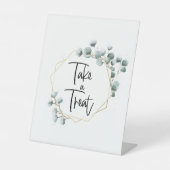 Green Eukalyptus Gold Rahmen nehmen Leckerei-Zeich Sockelschild (Vorderseite)