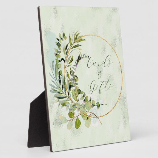 Green Eukalyptus Greenerity Gold Frame Fotoplatte (Seite)