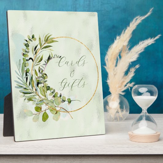 Green Eukalyptus Greenerity Gold Frame Fotoplatte (Seite)