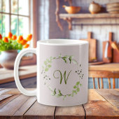 Green Eukalyptus & Leaf-Schriftzeichen Kaffeetasse