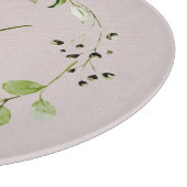 Green Eukalyptus & Leaf-Schriftzeichen Schneidebrett (Ecke)