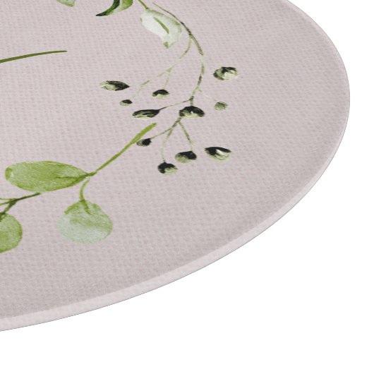 Green Eukalyptus & Leaf-Schriftzeichen Schneidebrett (Ecke)