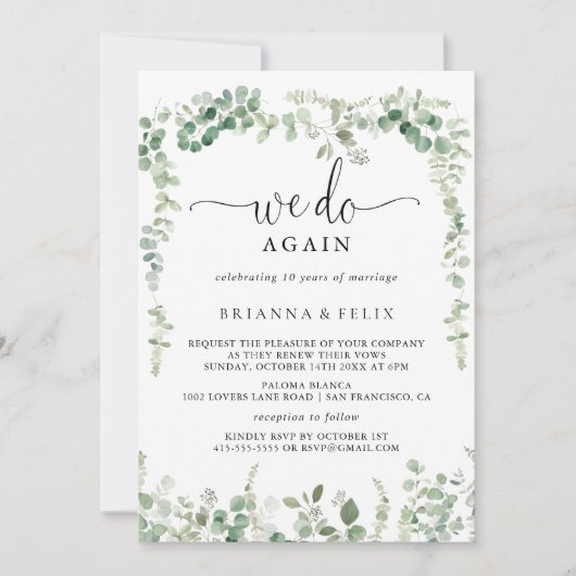 Green Eukalyptus machen wir wieder einmal eine Ern Einladung (Vorderseite)