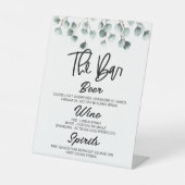 Green Eukalyptus Pflanze Drinks Bar Pedestal Zeich Sockelschild (Vorderseite)