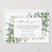 Green Eukalyptus Simple Funerod Danke Notiz Karte (Vorderseite)